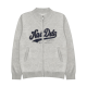Men's Gray Bomber Jacket with Vintage Script Letter Print
